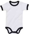 BZ19 BabyBugz Baby Ringer Bodysuit White / Black colour image